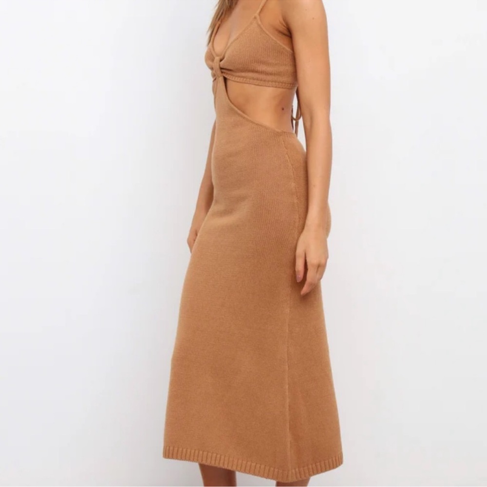 NEW Petal & Pup Knit Hailey Dress w/Open back in Tan Size XS/S - Picture 3 of 7